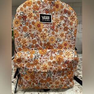 Vans Orange and Yellow Floral Backpack